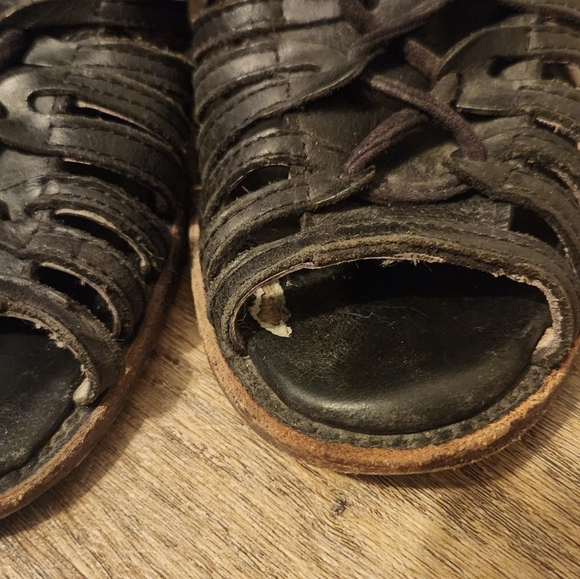 Freebird By Steven Wazee Black Heeled  Boots with Strappy Design Size 10 - Picture 9 of 9